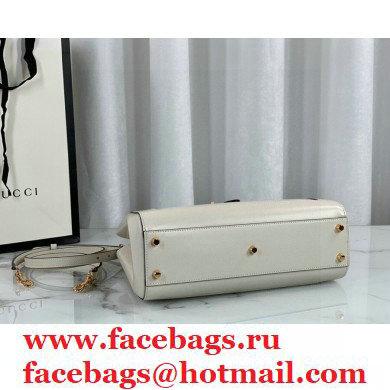 Gucci Jackie 1961 Medium Tote Bag 649016 Leather White 2021 - Click Image to Close