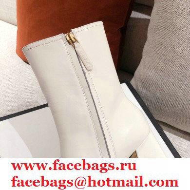 Gucci Leather Ankle Boot with Horsebit 643893 White 2021