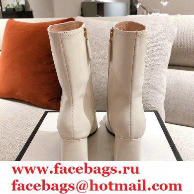 Gucci Leather Ankle Boot with Horsebit 643893 White 2021 - Click Image to Close