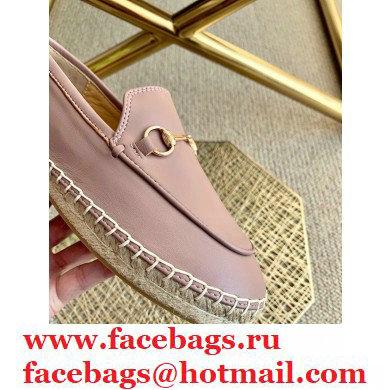Gucci Leather Horsebit Espadrilles Dusty Pink 2021 - Click Image to Close