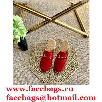 Gucci Leather Horsebit Espadrilles Slippers Red 2021