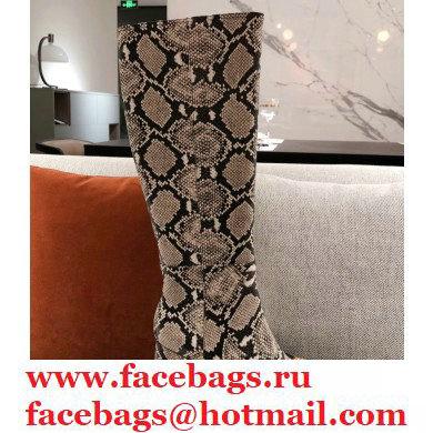 Gucci Leather Knee-high Boot with Horsebit 643889 Snake Print 2021 - Click Image to Close