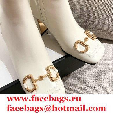 Gucci Leather Knee-high Boot with Horsebit 643889 White 2021 - Click Image to Close