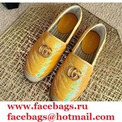 Gucci Sequins GG Matelasse Espadrilles Yellow 2021 - Click Image to Close