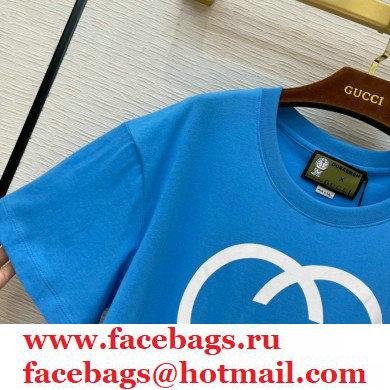 GuccixDoraemo cotton T-shirt blue 2020 - Click Image to Close