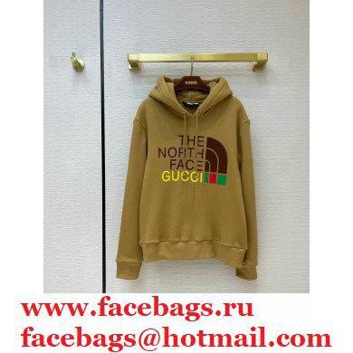 GuccixNorth Face hooded sweatshirt brown 2021