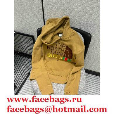 GuccixNorth Face hooded sweatshirt brown 2021