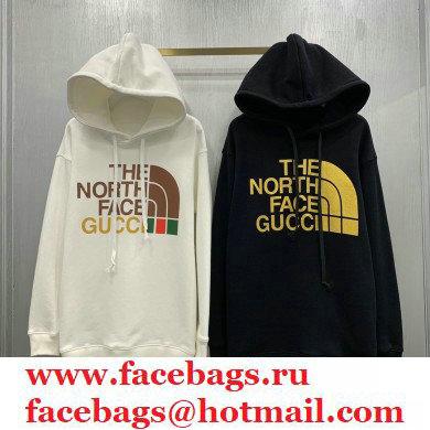 GuccixNorth Face hooded sweatshirt white 2021