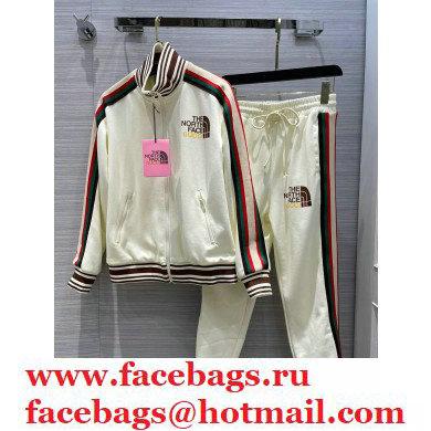 GuccixNorth Face jersey jacket and pants white 2021