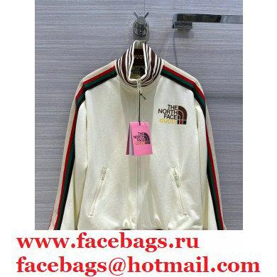 GuccixNorth Face jersey jacket and pants white 2021 - Click Image to Close