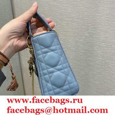 Lady Dior Mini Bag in My ABCDior Cannage Lambskin Cloud Blue 2021