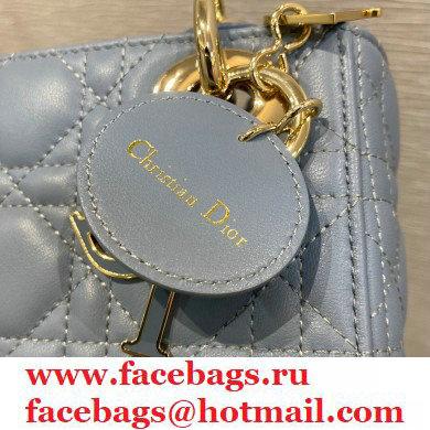 Lady Dior Mini Bag in My ABCDior Cannage Lambskin Cloud Blue 2021