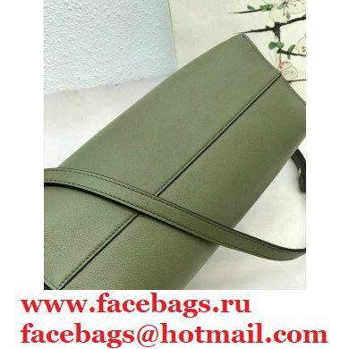 Loewe Medium Flamenco Clutch Bag in Nappa Calfskin Army Green
