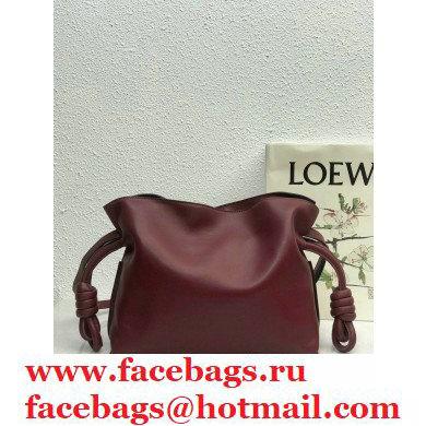 Loewe Medium Flamenco Clutch Bag in Nappa Calfskin Burgundy