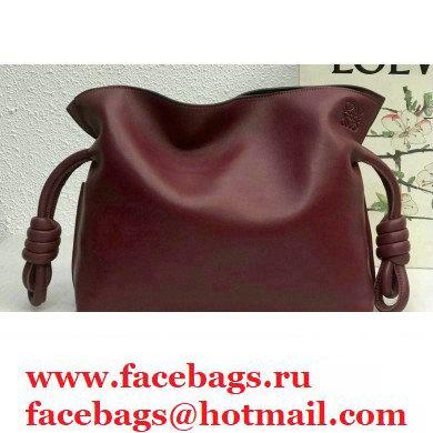 Loewe Medium Flamenco Clutch Bag in Nappa Calfskin Burgundy