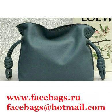 Loewe Medium Flamenco Clutch Bag in Nappa Calfskin Dusty Blue