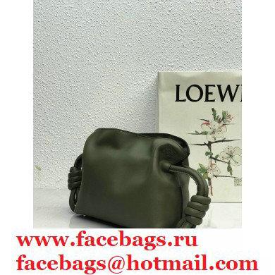 Loewe Mini Flamenco Clutch Bag in Nappa Calfskin Army Green - Click Image to Close