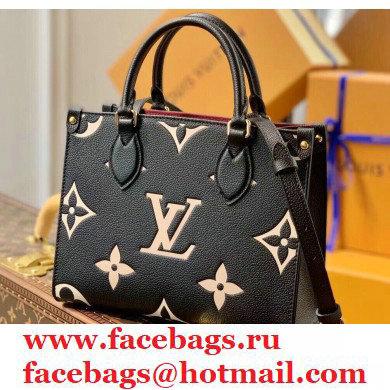 Louis Vuitton Bicolor Onthego PM Bag Monogram Empreinte Leather M45659 Black 2021 - Click Image to Close