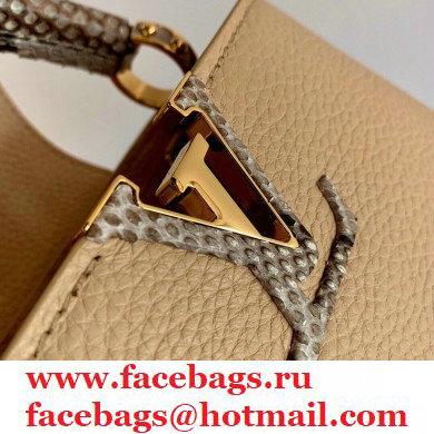 Louis Vuitton Capucines Mini Bag Python Handle M55923 Beige