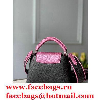 Louis Vuitton Capucines Mini Bag Python Handle N97962 Black/Pink - Click Image to Close
