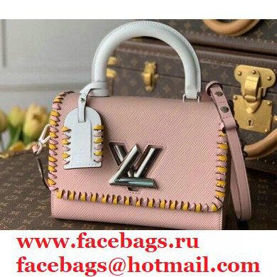Louis Vuitton EPI Braided Twist MM Bag with Top Handle M57318 Rose Ballerine Pink 2021