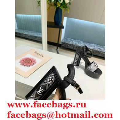 Louis Vuitton Heel 11.5cm Platform 4cm Since 1854 Podium Sandals Black 2021 - Click Image to Close