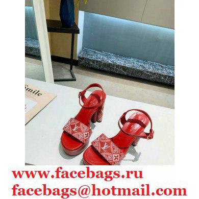 Louis Vuitton Heel 11.5cm Platform 4cm Since 1854 Podium Sandals Red 2021