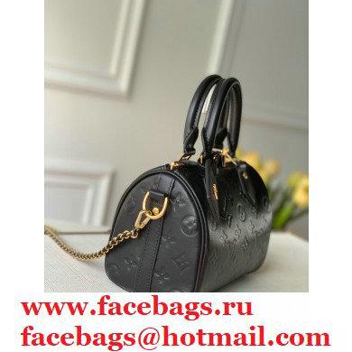 Louis Vuitton Lambskin Embossed Leather Speedy BB Bag M57111 Black 2021