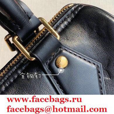 Louis Vuitton Lambskin Embossed Leather Speedy BB Bag M57111 Black 2021