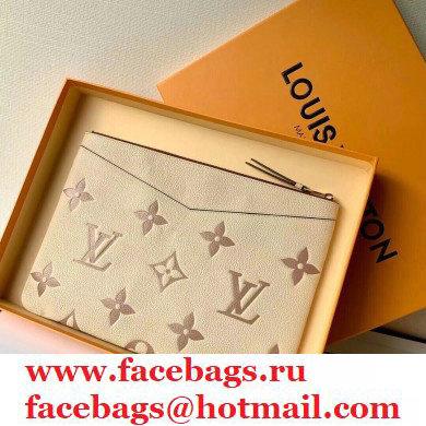Louis Vuitton Monogram Empreinte Leather Daily Pouch Bag M80174 Cream/Bois de Rose Pink 2021