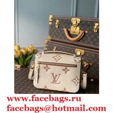 Louis Vuitton Monogram Empreinte Leather Pochette Metis Bag M45596 Cream/Bois de Rose Pink 2021 - Click Image to Close