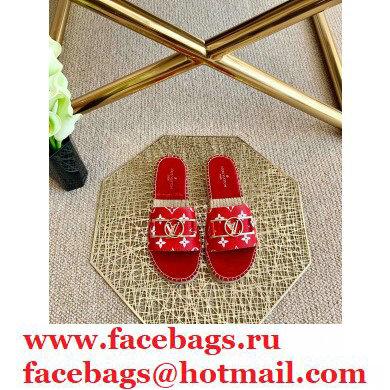 Louis Vuitton Monogram LV Dauphine Espadrilles Slipper Sandals Red 2021 - Click Image to Close