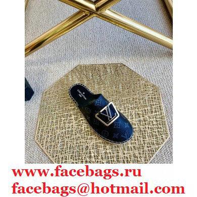 Louis Vuitton Monogram LV Square Espadrilles Slippers Black 2021 - Click Image to Close
