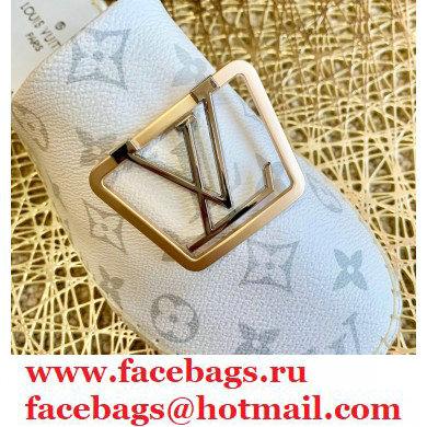 Louis Vuitton Monogram LV Square Espadrilles Slippers White 2021 - Click Image to Close