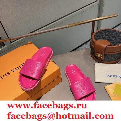 Louis Vuitton Monogram-embossed Slides Mules Fuchsia 2021