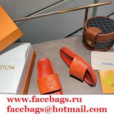 Louis Vuitton Monogram-embossed Slides Mules Orange 2021