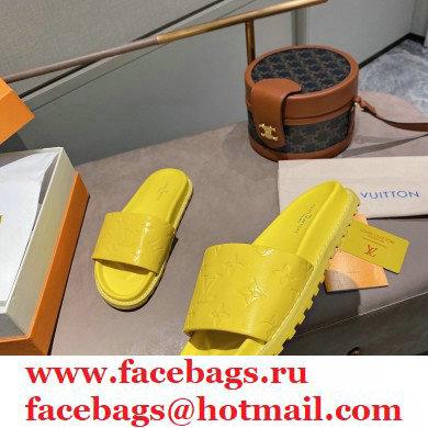 Louis Vuitton Monogram-embossed Slides Mules Yellow 2021