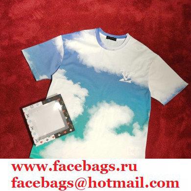 Louis Vuitton cloud printed T-shirt blue 2021 - Click Image to Close