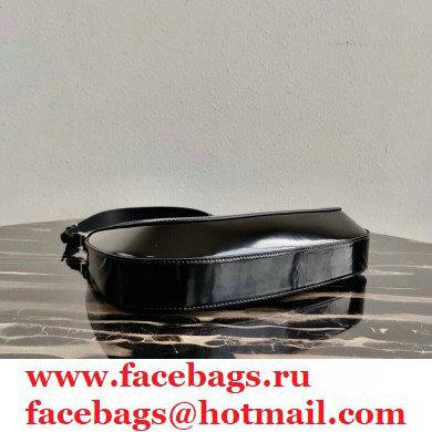 Prada Cleo Brushed Leather Shoulder Bag 1BC156 Black 2021 - Click Image to Close