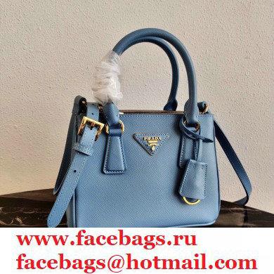 Prada Galleria Saffiano Leather Micro-bag 1BA906 Blue 2021