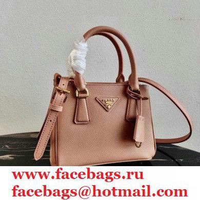 Prada Galleria Saffiano Leather Micro-bag 1BA906 Nude Pink 2021