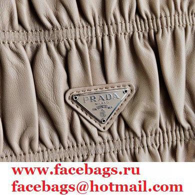Prada Gaufre Embossed Leather Shoulder Bag 1BD289 Beige 2021