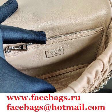 Prada Gaufre Embossed Leather Shoulder Bag 1BD289 Beige 2021