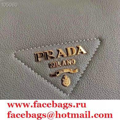 Prada Small Leather HandBag 1BC145 Gray 2021