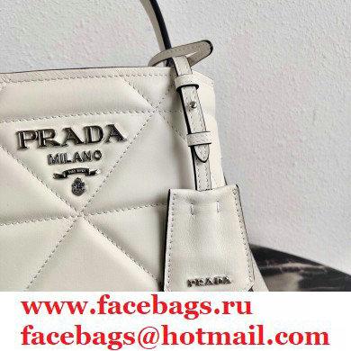 Prada Spectrum Leather Top Handle Bag 1BA319 White 2021