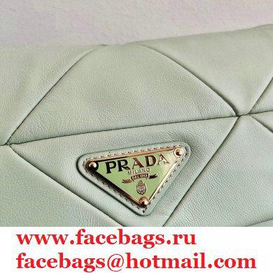 Prada System Nappa Leather Patchwork Shoulder Bag 1BD292 Light Green 2021
