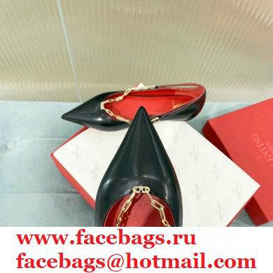 Valentino Chain Detail Ballerina Flats Black 2021 - Click Image to Close