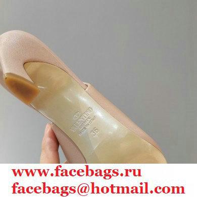 Valentino Heel 6.5cm Calfskin Roman Maxi Stud Slingback Pumps Nude 2021 - Click Image to Close