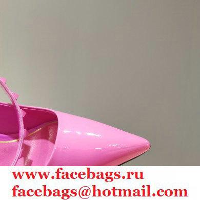 Valentino Heel 8cm Rockstud Slingback Pumps with Removable Strap Patent Pink 2021 - Click Image to Close