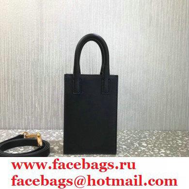 Valentino Mini VLogo Walk Calfskin Tote Bag Black 2021 - Click Image to Close